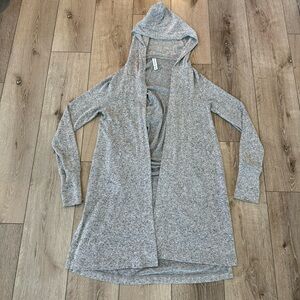 Athleta Gray Hooded Long Cardigan So Soft Fall Sweater Casual Sweater top XXS
